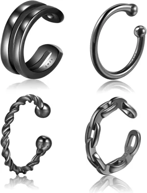 CHIC & ARTSY Cuff Earrings 925 Sterling Silver Ear Cuff Earrings Non-Piercing Fake Helix Cartilage Cuff Earrings Various Styles Conch Ear Cuffs Fine Jewelry for Women Man