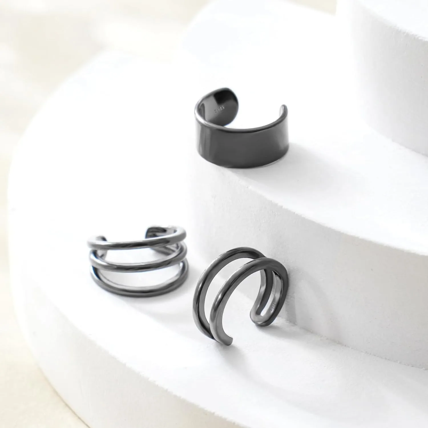 CHIC & ARTSY Cuff Earrings 925 Sterling Silver Ear Cuff Earrings Non-Piercing Fake Helix Cartilage Cuff Earrings Various Styles Conch Ear Cuffs Fine Jewelry for Women Man
