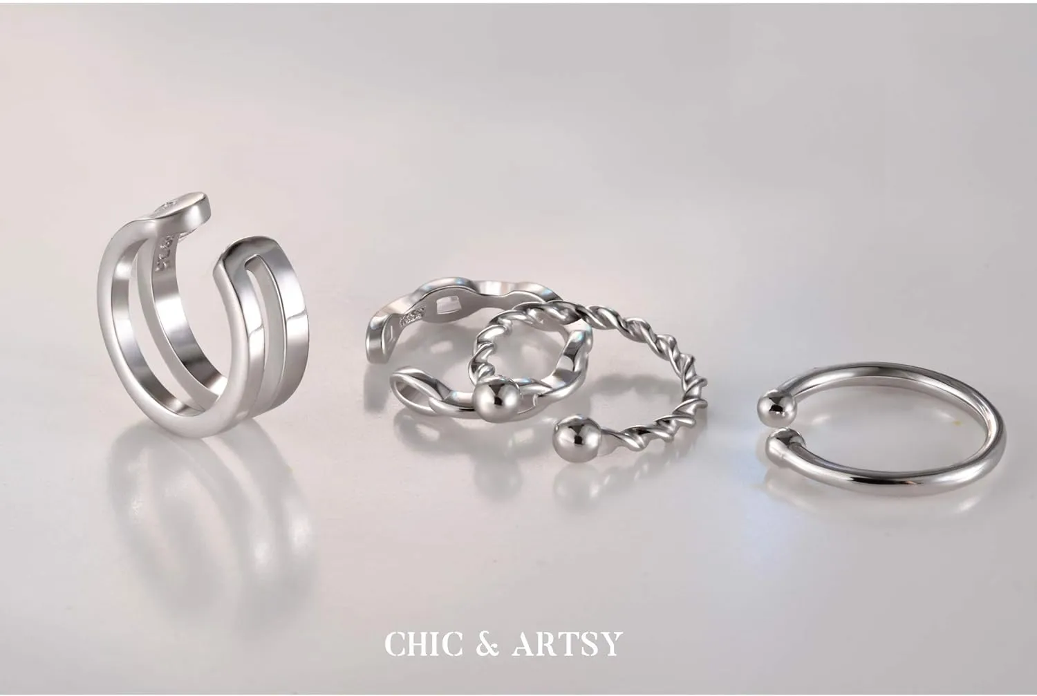 CHIC & ARTSY Cuff Earrings 925 Sterling Silver Ear Cuff Earrings Non-Piercing Fake Helix Cartilage Cuff Earrings Various Styles Conch Ear Cuffs Fine Jewelry for Women Man