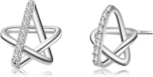 CHIC & ARTSY Real 925 Sterling Silver Stud Earrings | Dainty Celestial Stud Earrings | Tiny Cartilage Earrings for Women