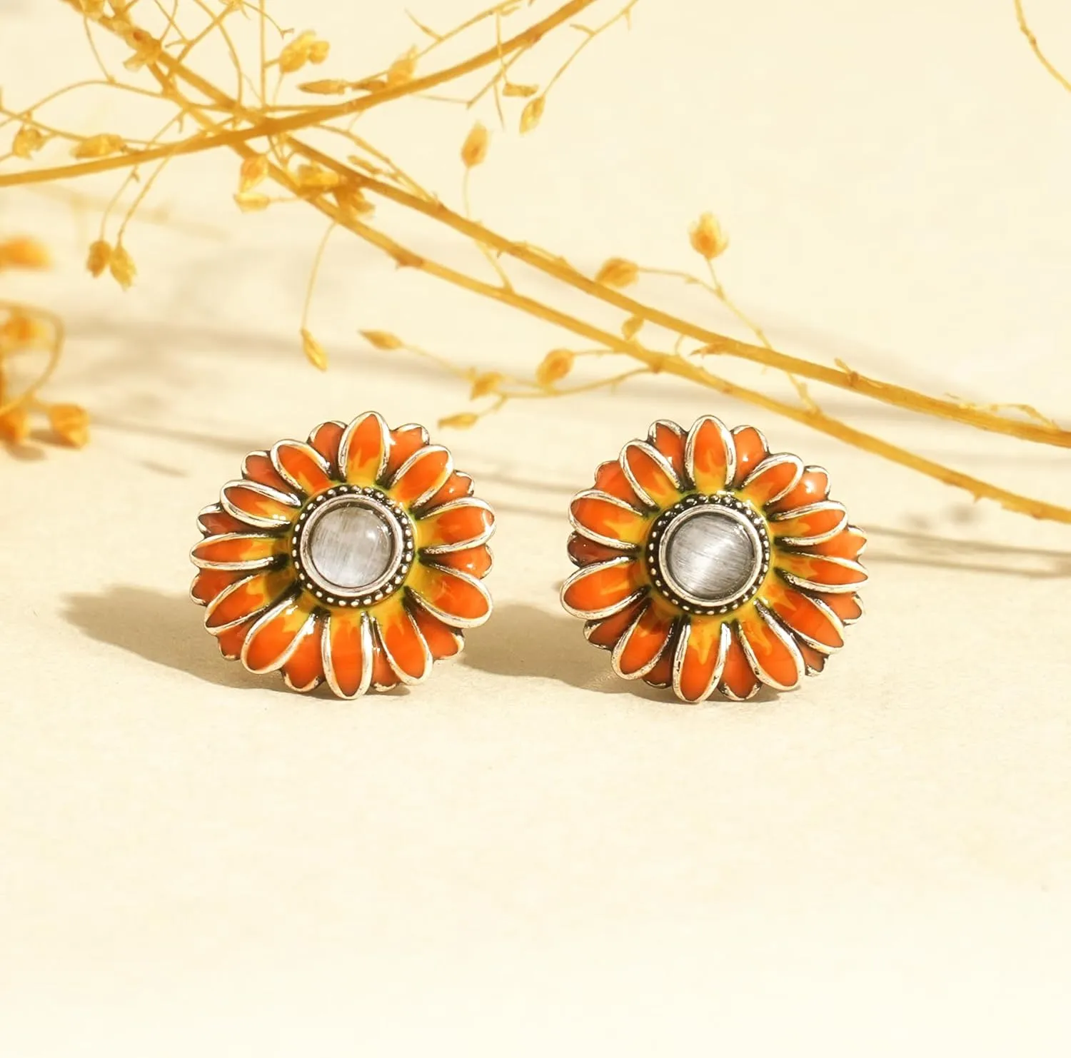 CHIC & ARTSY Sterling Silver Flower Stud Earrings - Dainty, Hypoallergenic Mothers Day Earrings
