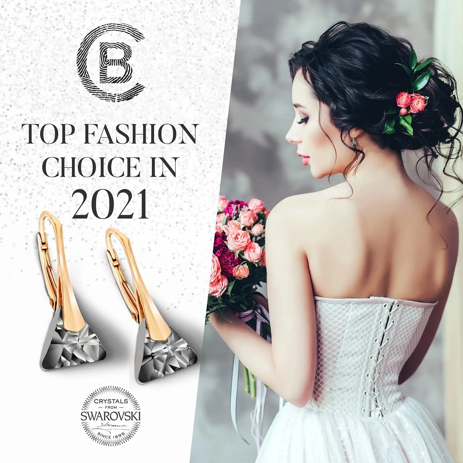 Chic Bijoux Austrian Crystal Earrings for Women Dangling, with 925 Sterling Silver Leverbacks, Gemstone Earrings for Ladies, Jewelry for mom