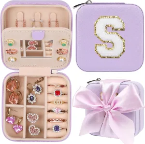 CHMI Travel Jewelry Case, Purple Travel Jewelry Box, Travel Jewelry Organizer, Travel Gifts for Women Girls, Jewelry Organizer Box, Birthday Gifts for Women, Christmas Gifts for Teens Girls - S