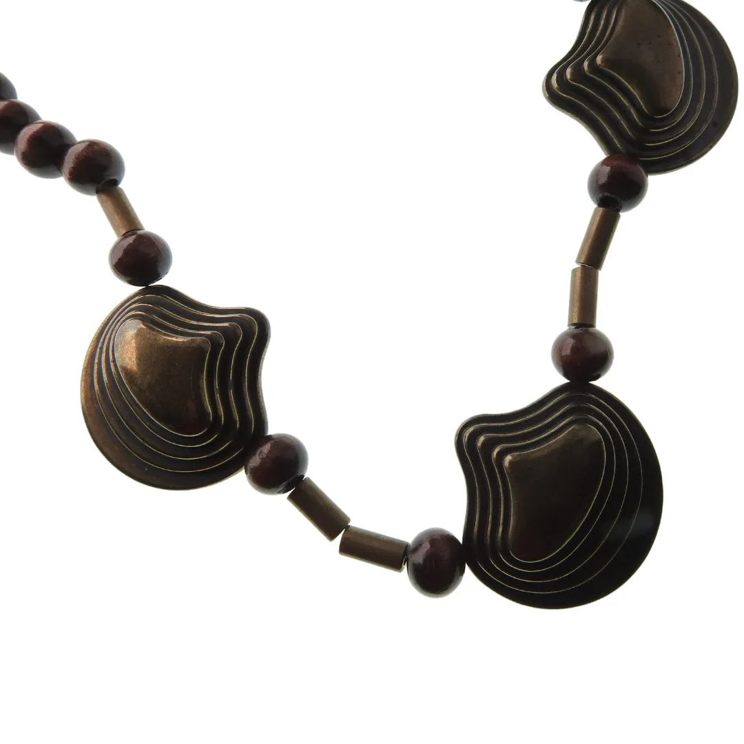 Chunky wood bead necklace