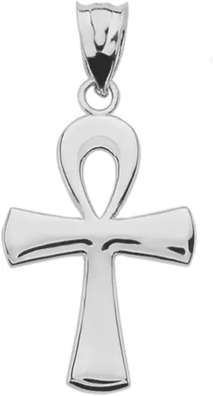 Claddagh Gold Polished 925 Sterling Silver Egyptian Ankh Cross Charm Pendant