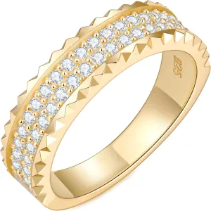 CNC Moissanite Rings for Women D Color VVS1 Clarity 3EX Cut S925 Sterling Silver Heavy 18k Gold Plated Non Tarnish Easily 14K Gold Color