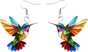 Colorful Hummingbird Necklace, 2D Hummingbird Necklace, Bird Necklace, Hummingbird Necklaces For Women Bird Lovers