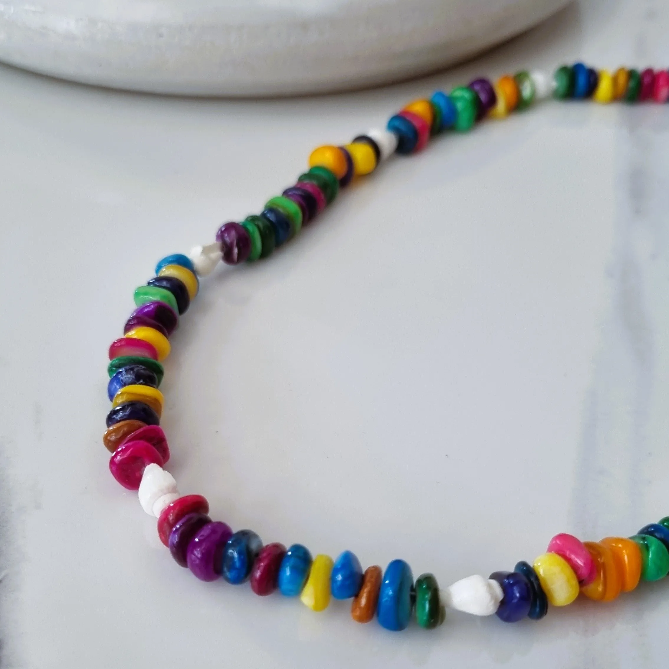 Colorful necklace with sea shell