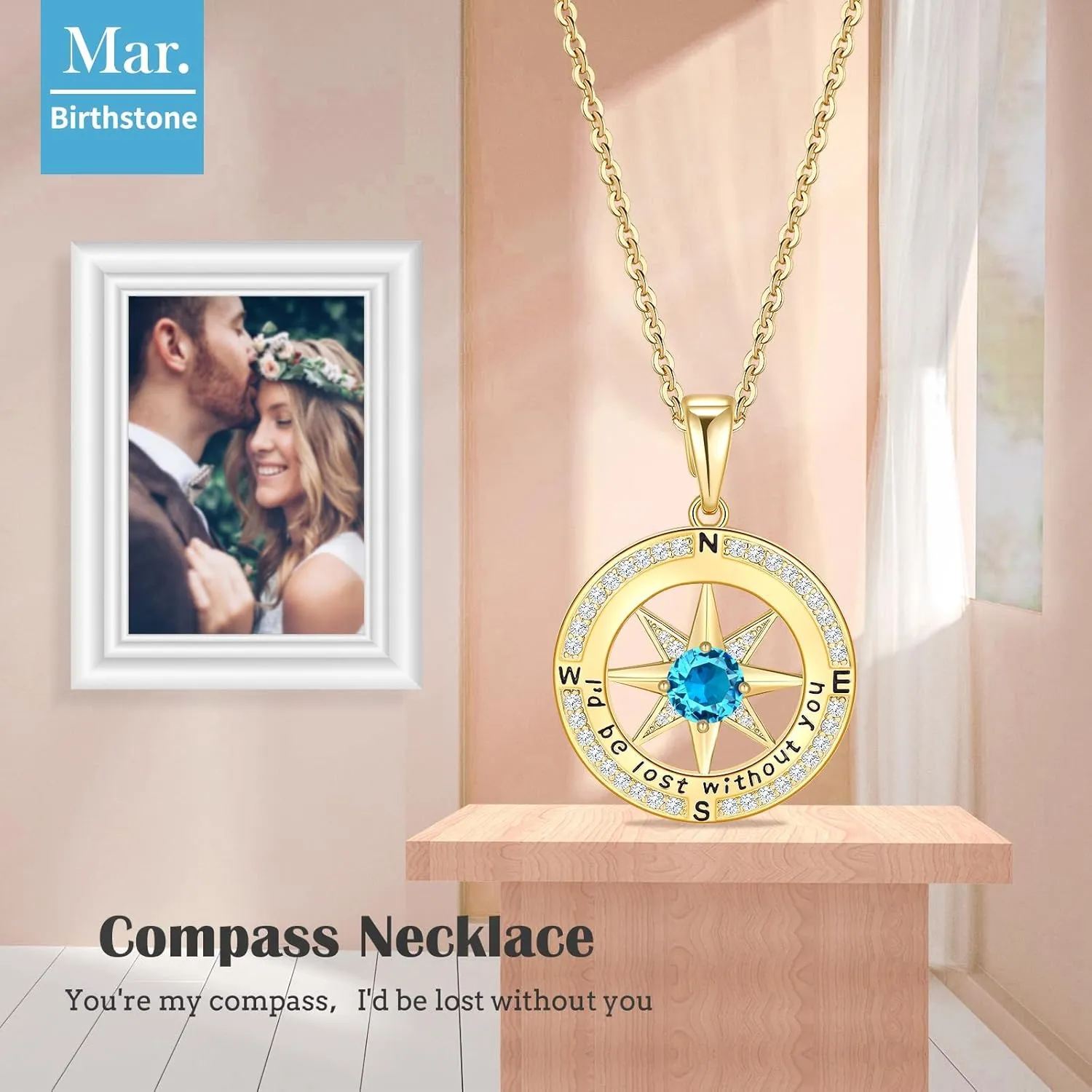 Compass Necklaces for Women Gifts Jewelry Anniversary Birthday Ideas Gift for Wife Her