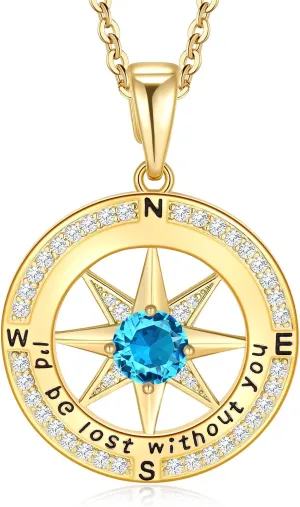 Compass Necklaces for Women Gifts Jewelry Anniversary Birthday Ideas Gift for Wife Her