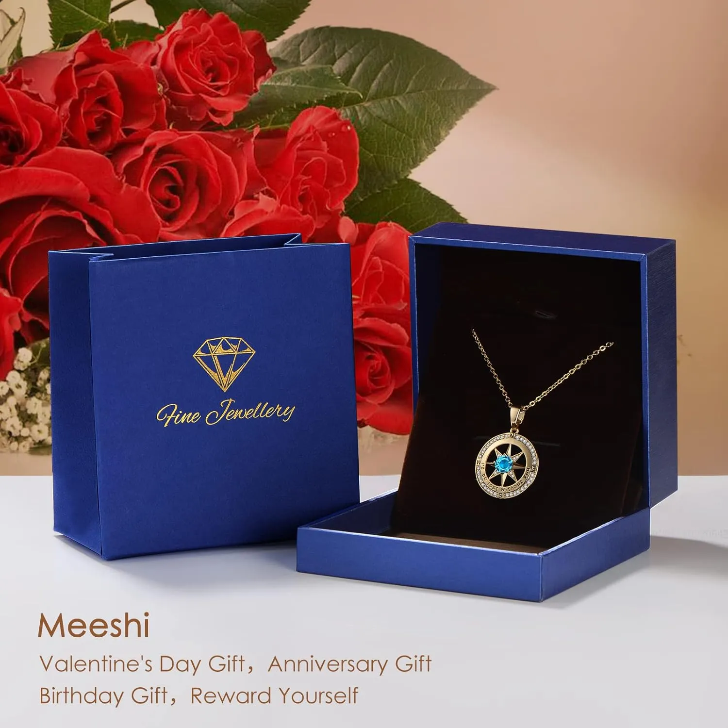 Compass Necklaces for Women Gifts Jewelry Anniversary Birthday Ideas Gift for Wife Her
