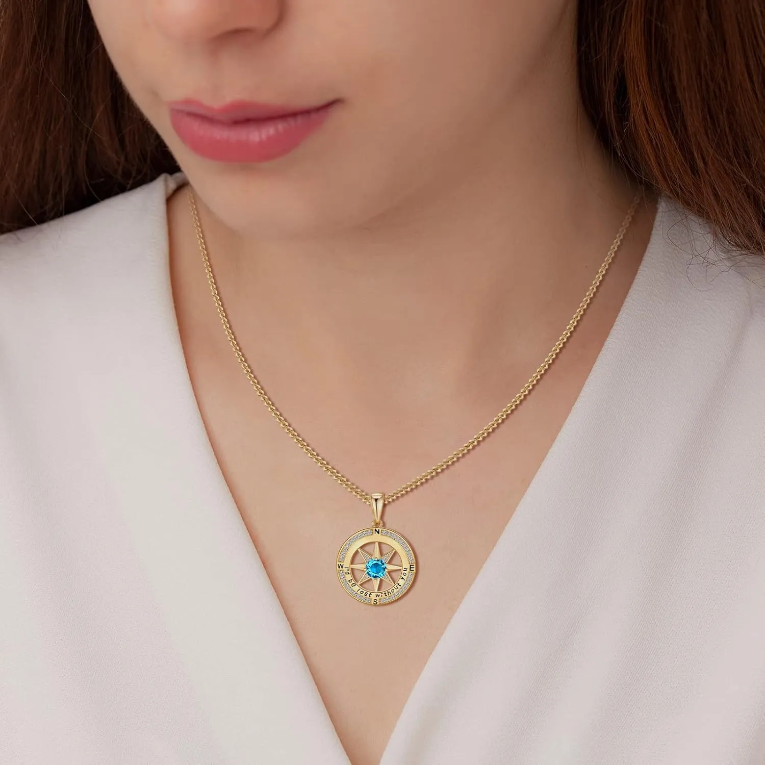 Compass Necklaces for Women Gifts Jewelry Anniversary Birthday Ideas Gift for Wife Her