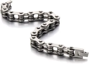 COOLSTEELANDBEYOND Classic Mens Bike Chain Bracelet Stainless Steel Silver Color Polished