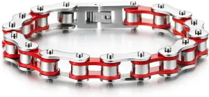 COOLSTEELANDBEYOND Ladies Mens Stainless Steel Motorcycle Bike Chain Bracelet with Buckle Clasp Polished