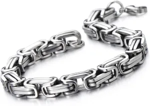COOLSTEELANDBEYOND Mens Women New Stainless Steel Braided Link Bracelet Polished