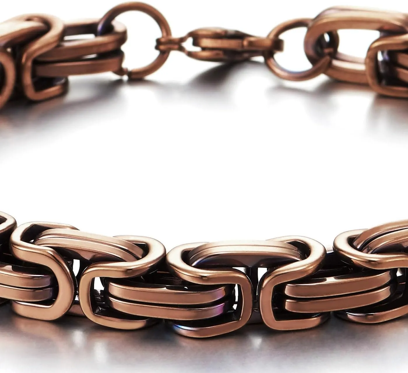 COOLSTEELANDBEYOND Mens Women New Stainless Steel Braided Link Bracelet Polished