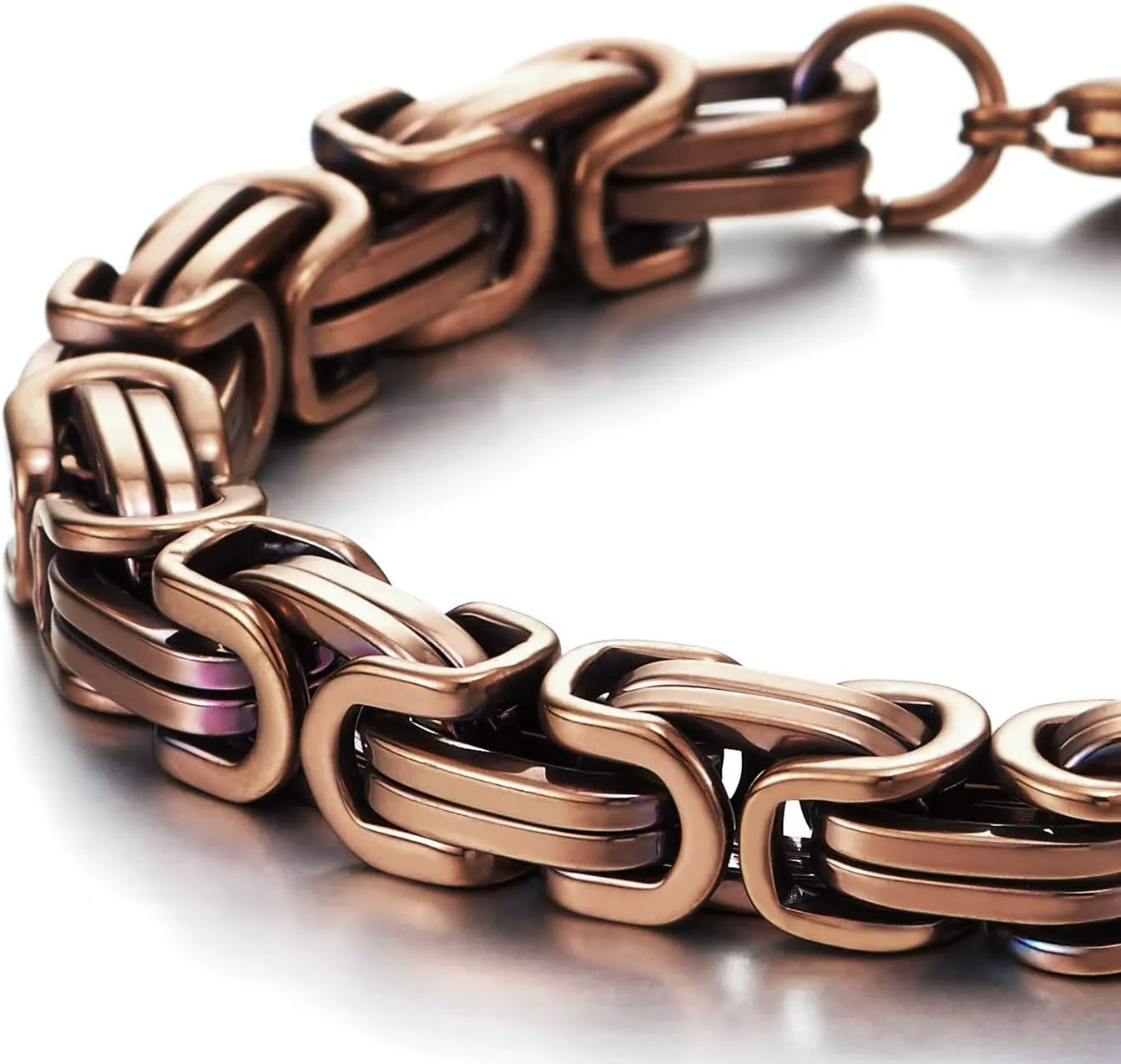 COOLSTEELANDBEYOND Mens Women New Stainless Steel Braided Link Bracelet Polished