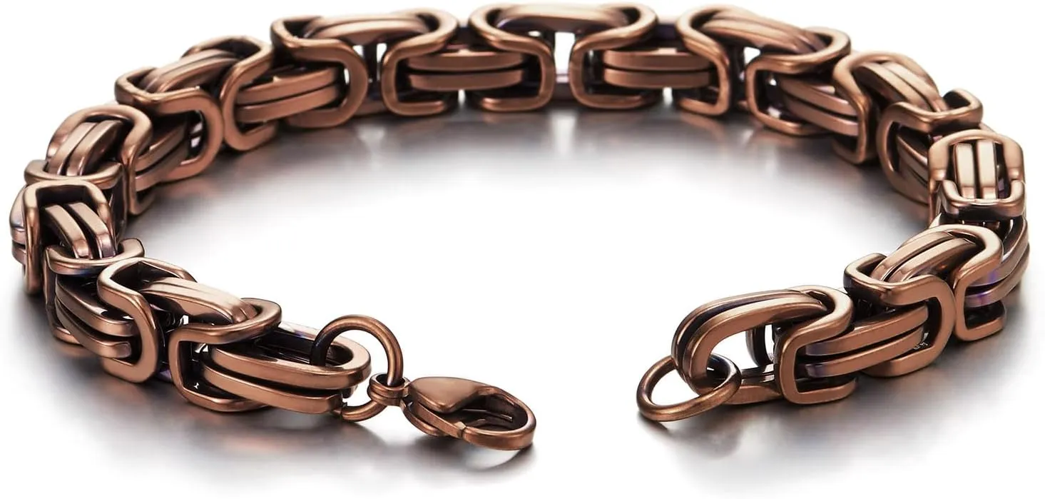 COOLSTEELANDBEYOND Mens Women New Stainless Steel Braided Link Bracelet Polished