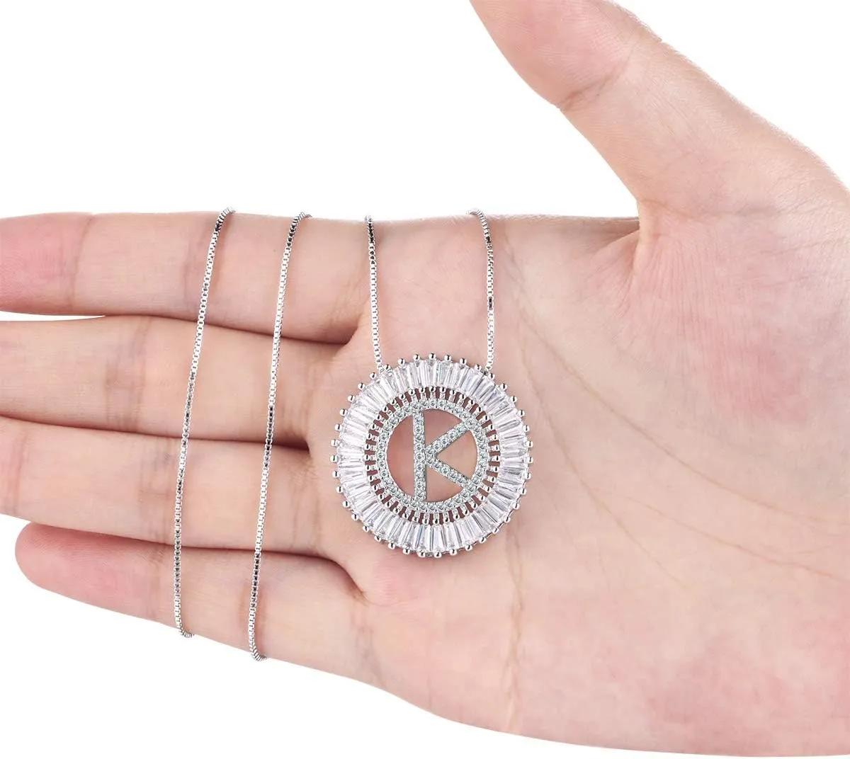 COTTVOTT A-Z Alphabet Pendant Necklaces Charms Women Initial Letter Chain Necklace 4 Colors