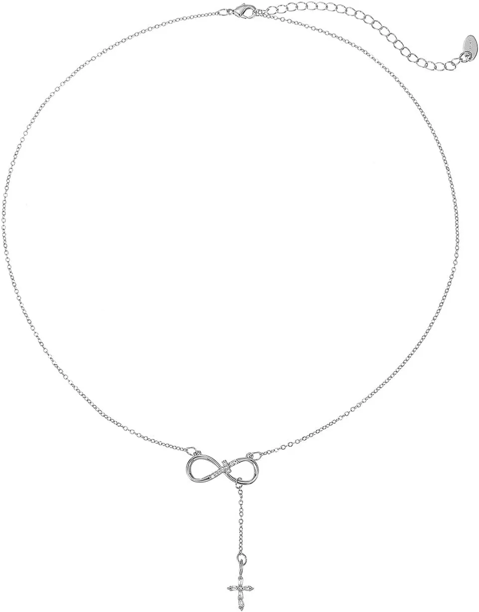 Cross Necklace for Women, Dainty 14k Gold/Silver Plated Cross Necklaces for Women Trendy Small Cross Pendant Choker Charm Necklace Simple Faith Religious Jewelry