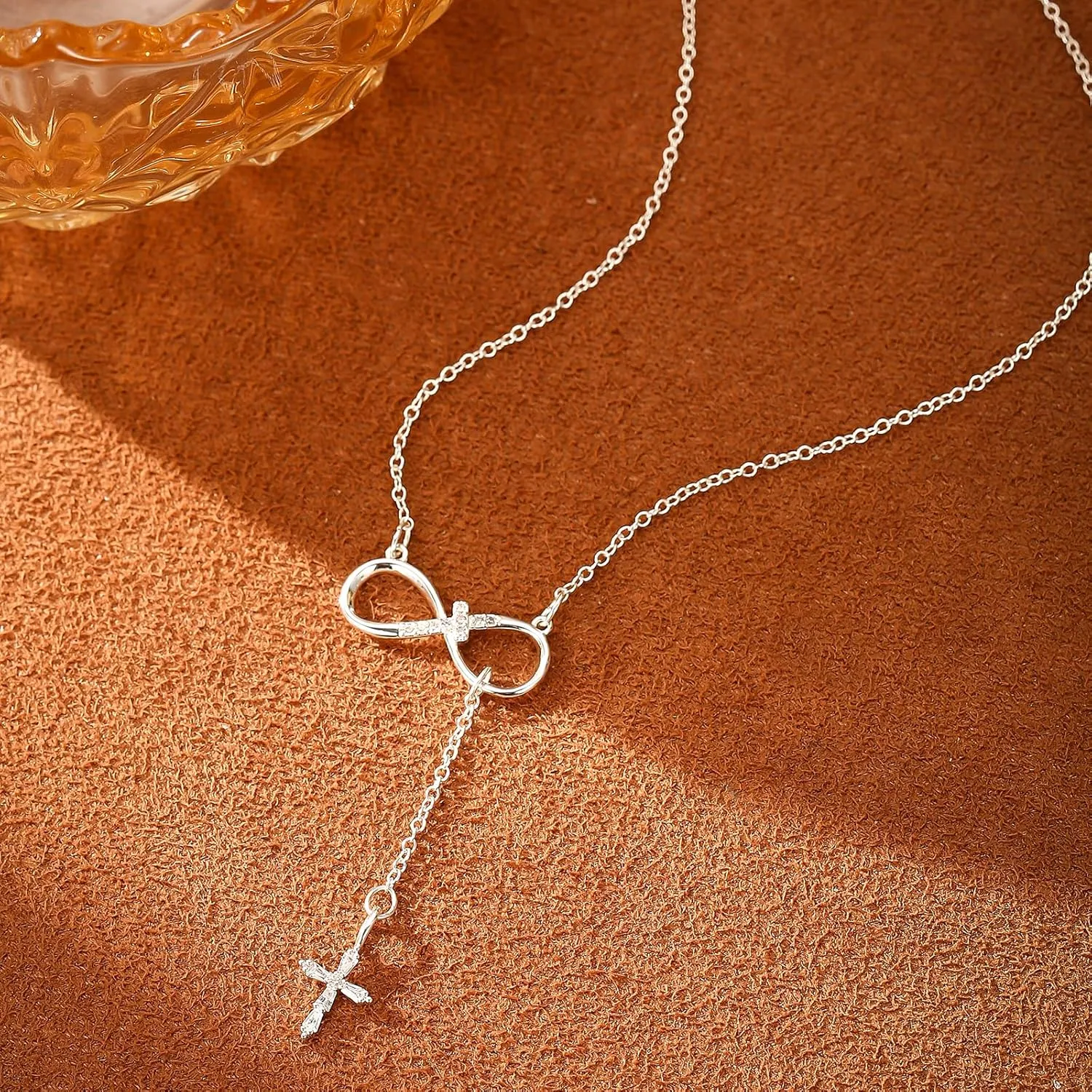 Cross Necklace for Women, Dainty 14k Gold/Silver Plated Cross Necklaces for Women Trendy Small Cross Pendant Choker Charm Necklace Simple Faith Religious Jewelry