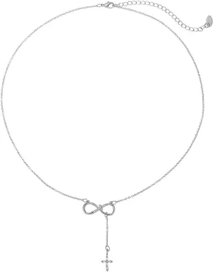 Cross Necklace for Women, Dainty 14k Gold/Silver Plated Cross Necklaces for Women Trendy Small Cross Pendant Choker Charm Necklace Simple Faith Religious Jewelry