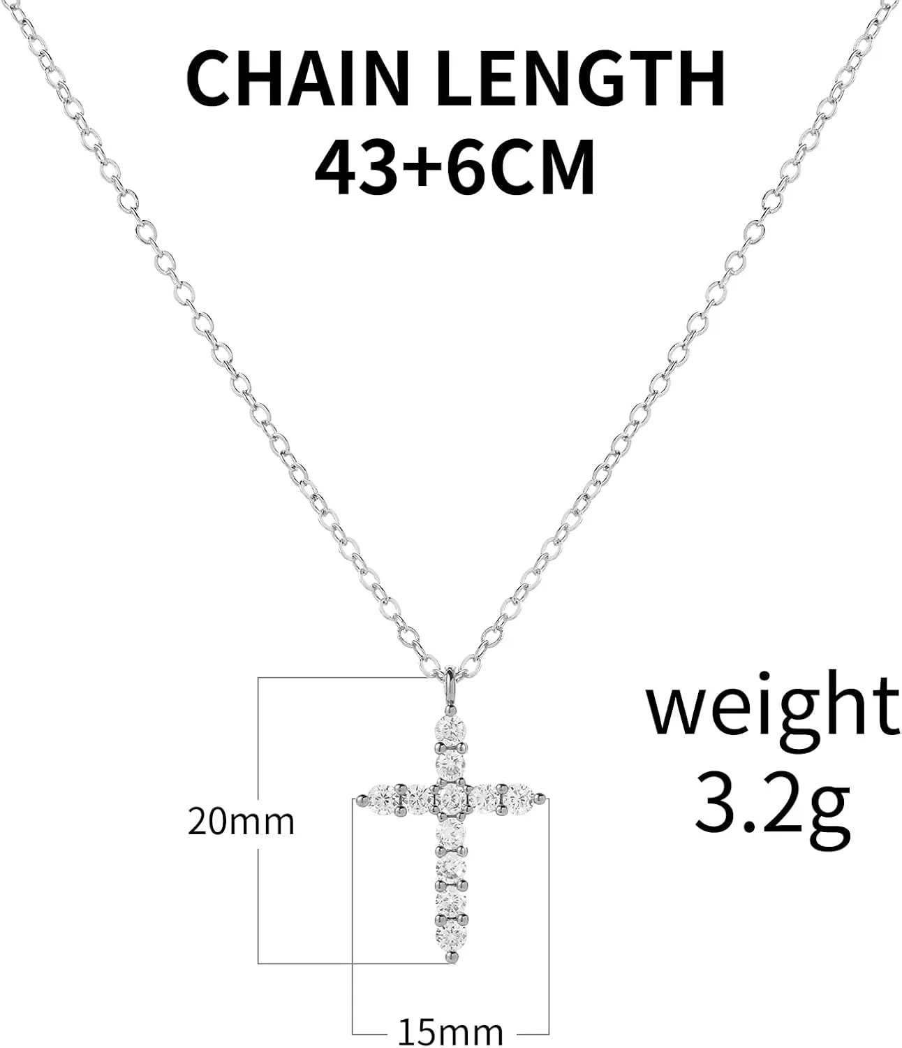 Cross Necklace for women14K Gold Plated Cubic Zirconia Pendant Necklace Diamond Necklaces Silver/Glod Jewelry