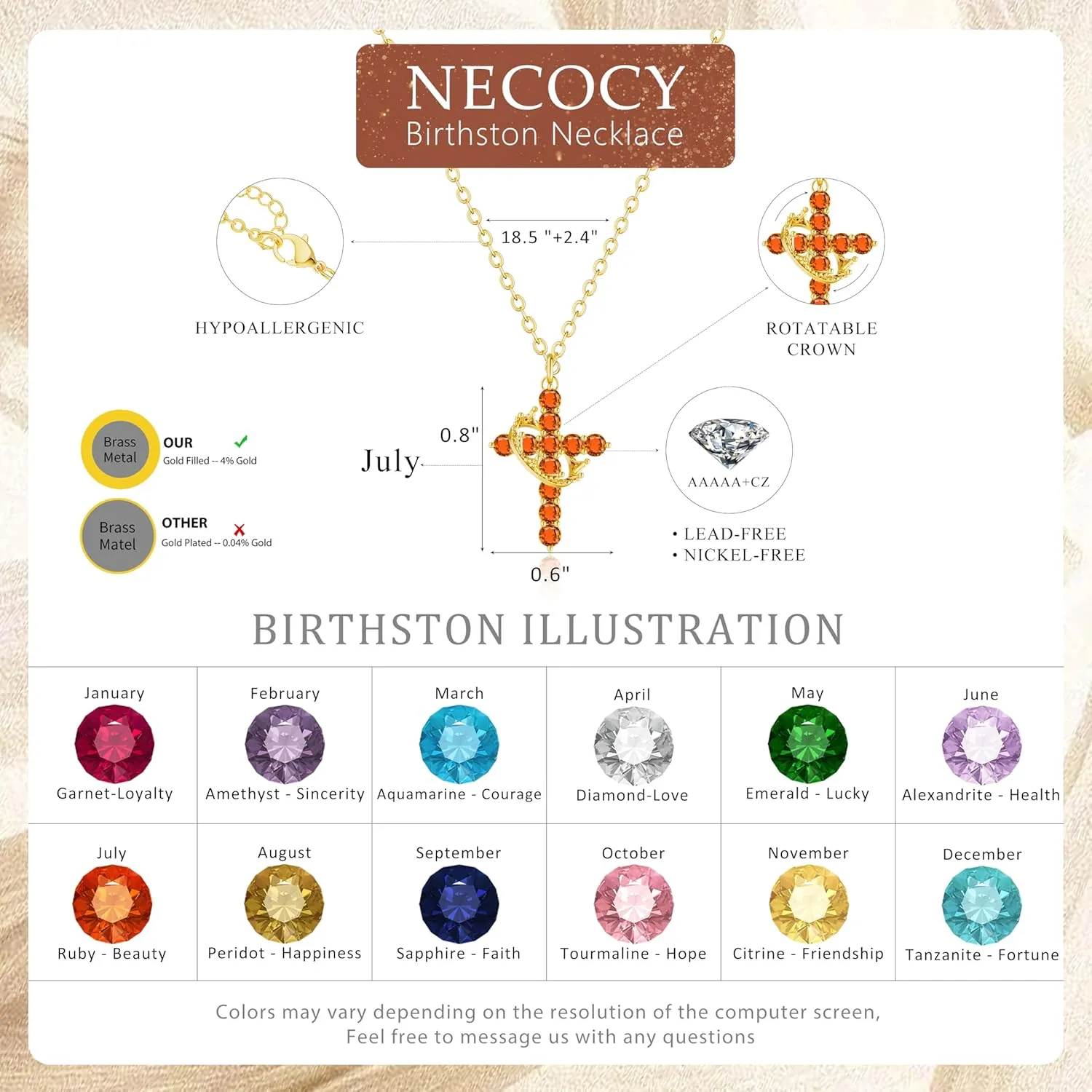 Cross Necklaces for Women Non Tarnish Dainty Gold/Silver/Rosegold Cubic Zirconia Pendant Necklace for Women Trendy Simple Gold/Silver Cross Charm Necklace Waterproof Jewelry for Women
