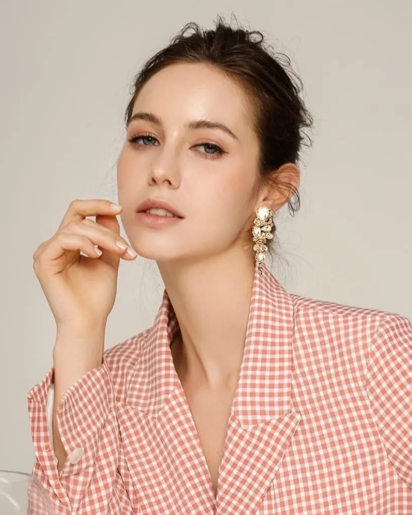 Crystal Bohemian Boho Teardrop Long Dangle Earrings Gold Silver Elegant Wedding Women Accessories Jewelry Gift for Her