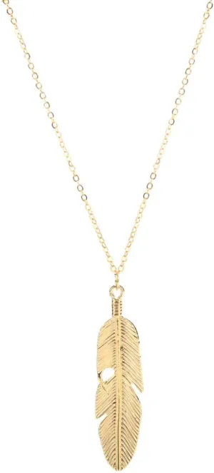 CSIYANJRY99 Long Feather Necklaces for Women Boho Gold Silver Leaf Pendant Sweater Chain Necklace