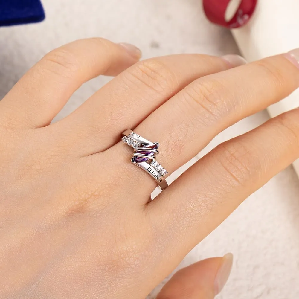 Custom Class Rings for High School - Personalized Sterling Silver Ring for Graduation - Fully Customizable College Jewelry - Gift for Graduated Men and Women Class of 2024