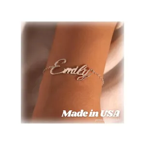 Custom Name Bracelets -925 Sterling Silver Name Personalized Bracelet Gifts for Women - Elegant Custom Bracelet with Name Engraving - Unique Cutting Name Jewelry - Perfect Customizable Gift for Her