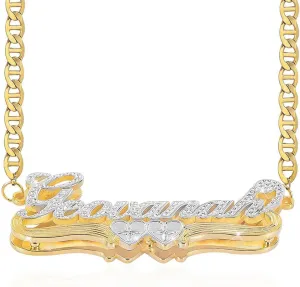 Custom Name Necklace Personalized Double Plated Name Necklaces 18K Gold Pendant for Women