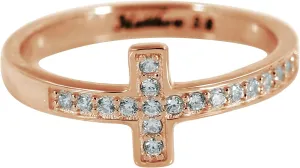Custom Statement Ring for Women Personalized Sterling Silver Faith Hope Love Sideways Cross Ring Sideways Diamond Cross Band Ring Gift