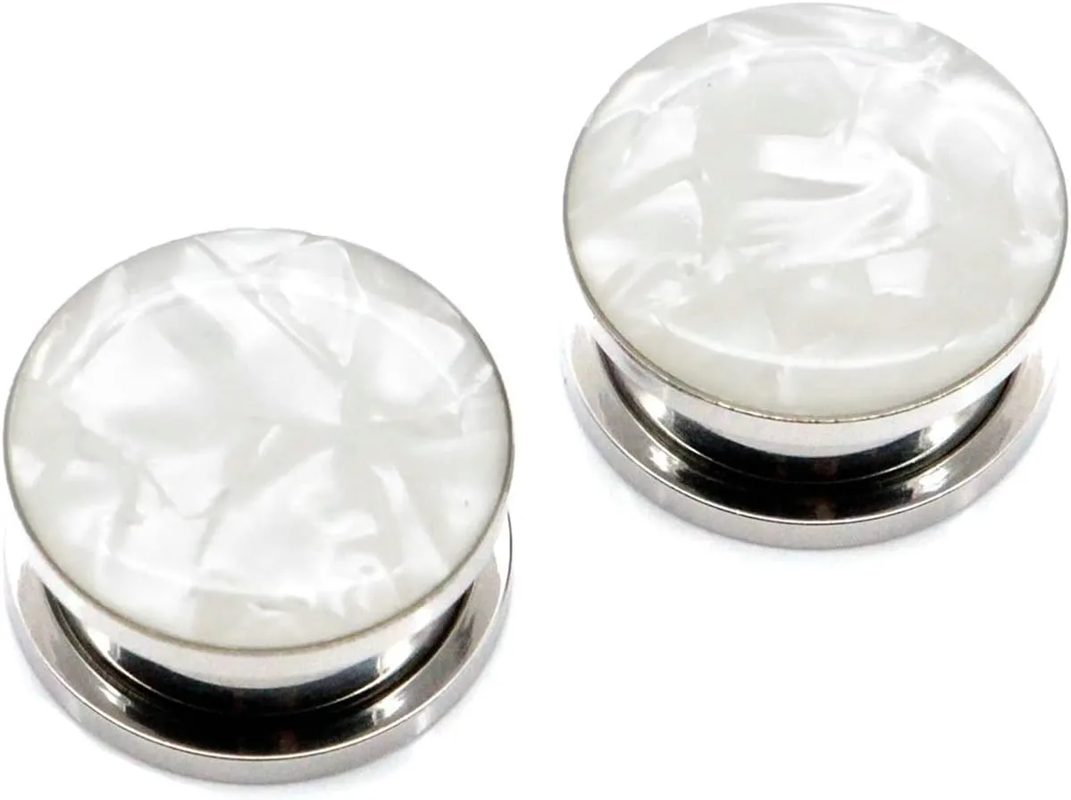 Daesar 2PCS Gauge Tunnels, Stainless Steel Tunnel Set Polished Round Ear Gauge Piercing Jewelry