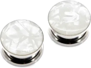 Daesar 2PCS Gauge Tunnels, Stainless Steel Tunnel Set Polished Round Ear Gauge Piercing Jewelry