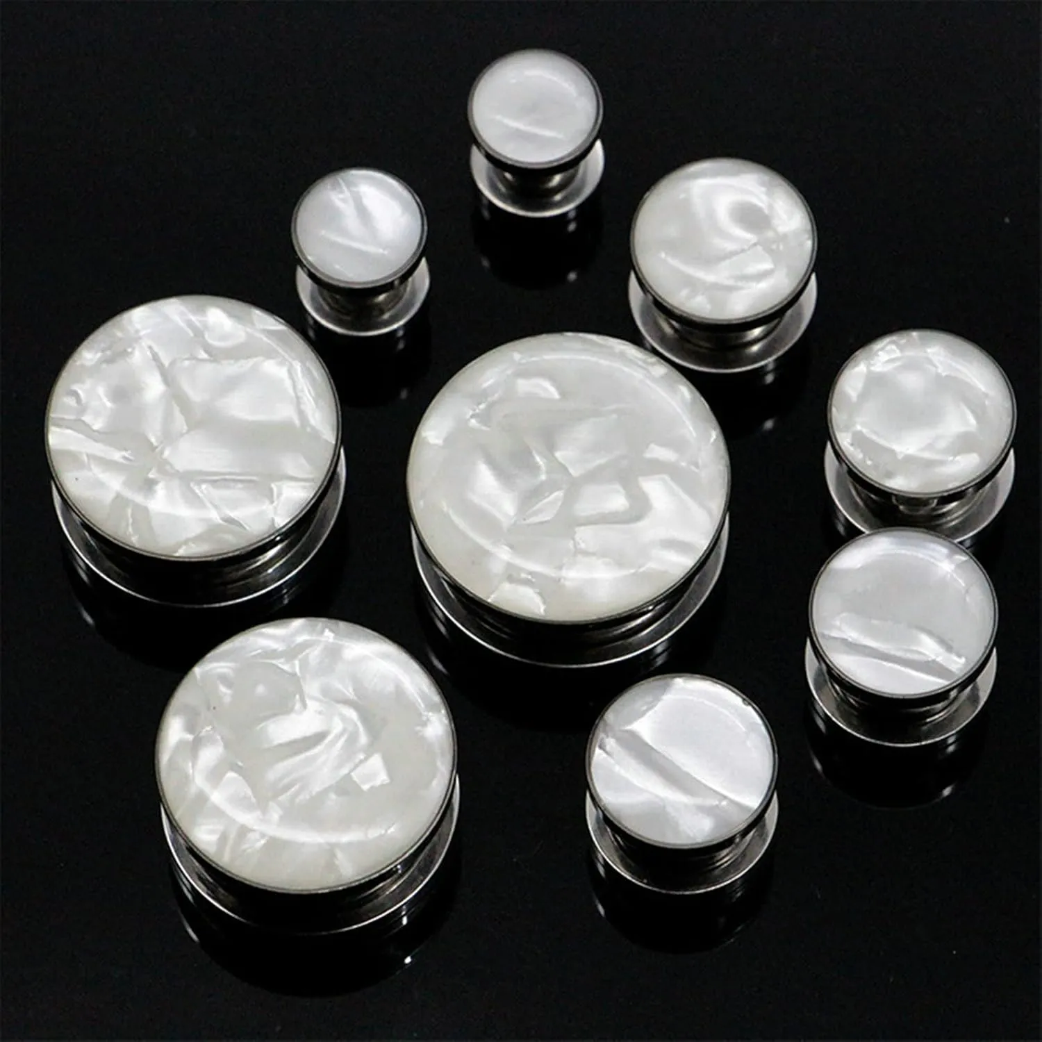 Daesar 2PCS Gauge Tunnels, Stainless Steel Tunnel Set Polished Round Ear Gauge Piercing Jewelry