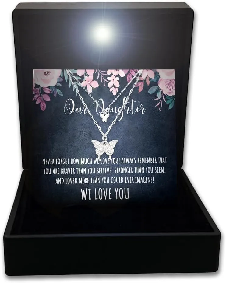 Daughter Gifts from Dad/Mom/Parents - Daughter Necklace Birthday Gifts For Teen Girls Christmas Graduation Prom Jewelry