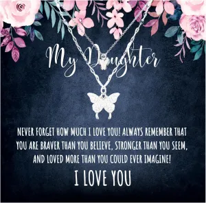 Daughter Gifts from Dad/Mom/Parents - Daughter Necklace Birthday Gifts For Teen Girls Christmas Graduation Prom Jewelry