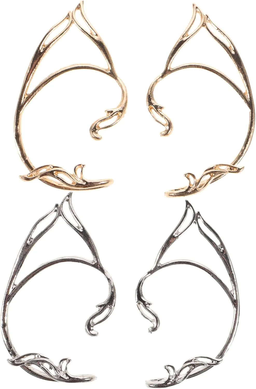 Didiseaon Elegant Fairy Ear Cuffs Minimalist Earring Wrap for Women Non-piercing Earring Cuffs Silver Earrings for Teens Ladies