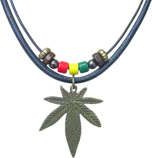 Double Layers Maple Leaf Necklace Metal Maple Leaf Pendant Rasta plaid Hippie Mens Women Necklace