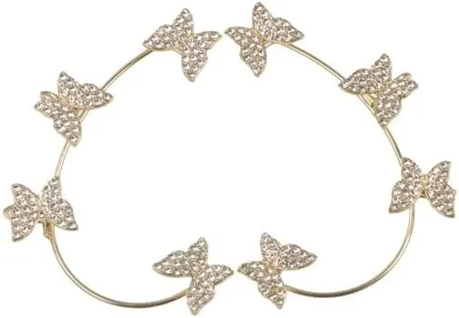 Ear Cuffs Elegant Aesthetic Rhinestone Ear Clips Fashion Jewelry Butterfly Ear Cuff Party
