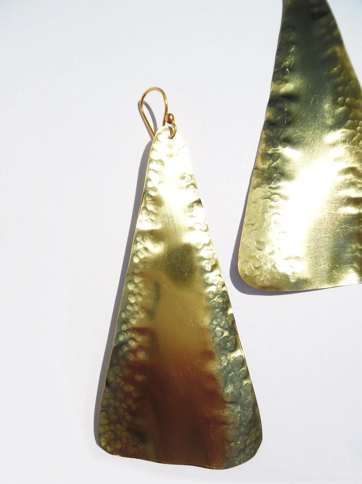 Earrings Piramide Gold on Brass