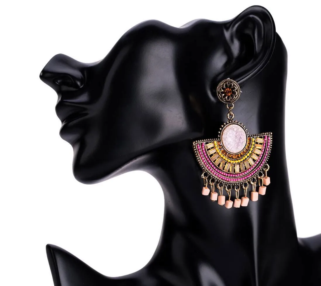 Elegant Bohemian Tassel Beaded Dangle Earrings for Women