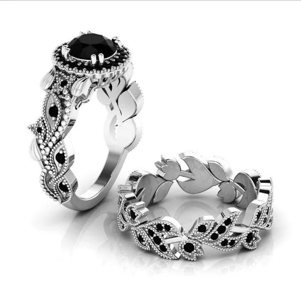 Elegant Gold Color Hip Hop Ring for Women Fashion Inlaid Zircon Red Stones Wedding Rings Set Party Bridal Engagement Jewelry