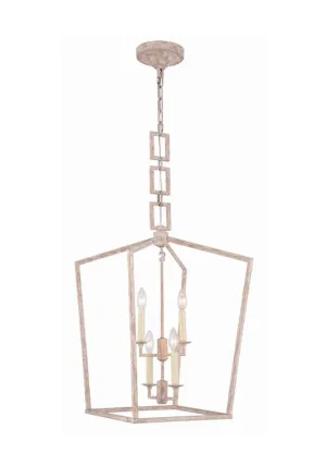 Elegant Lighting Home Decor Denmark Collection 4-Light Ivory wash Finish Pendant - 26"H