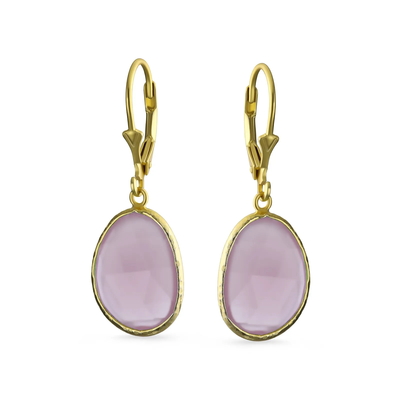 Elegant Sea Glass Pink Green Chalcedony Earrings Necklace Gold Plated Silver