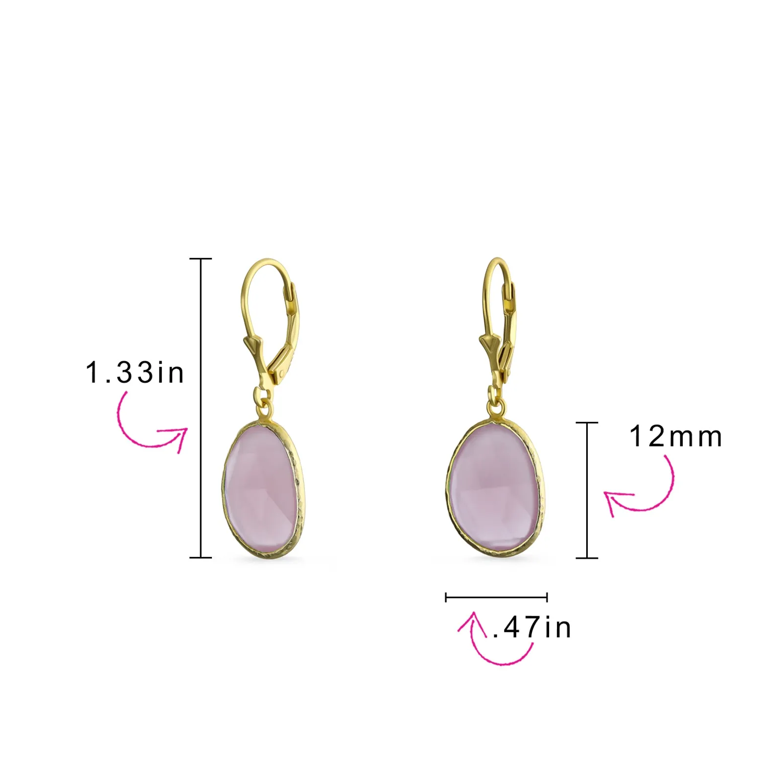 Elegant Sea Glass Pink Green Chalcedony Earrings Necklace Gold Plated Silver