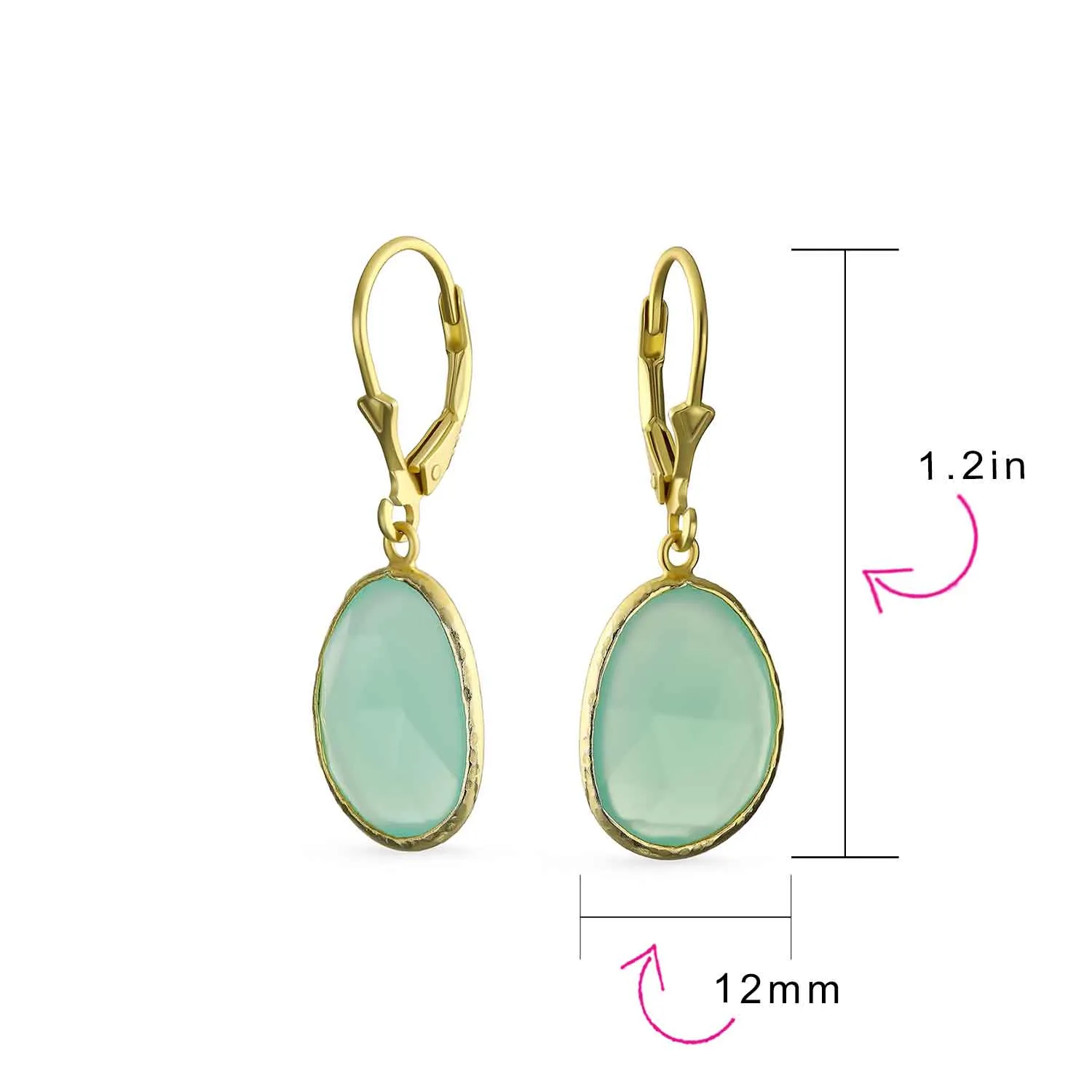 Elegant Sea Glass Pink Green Chalcedony Earrings Necklace Gold Plated Silver