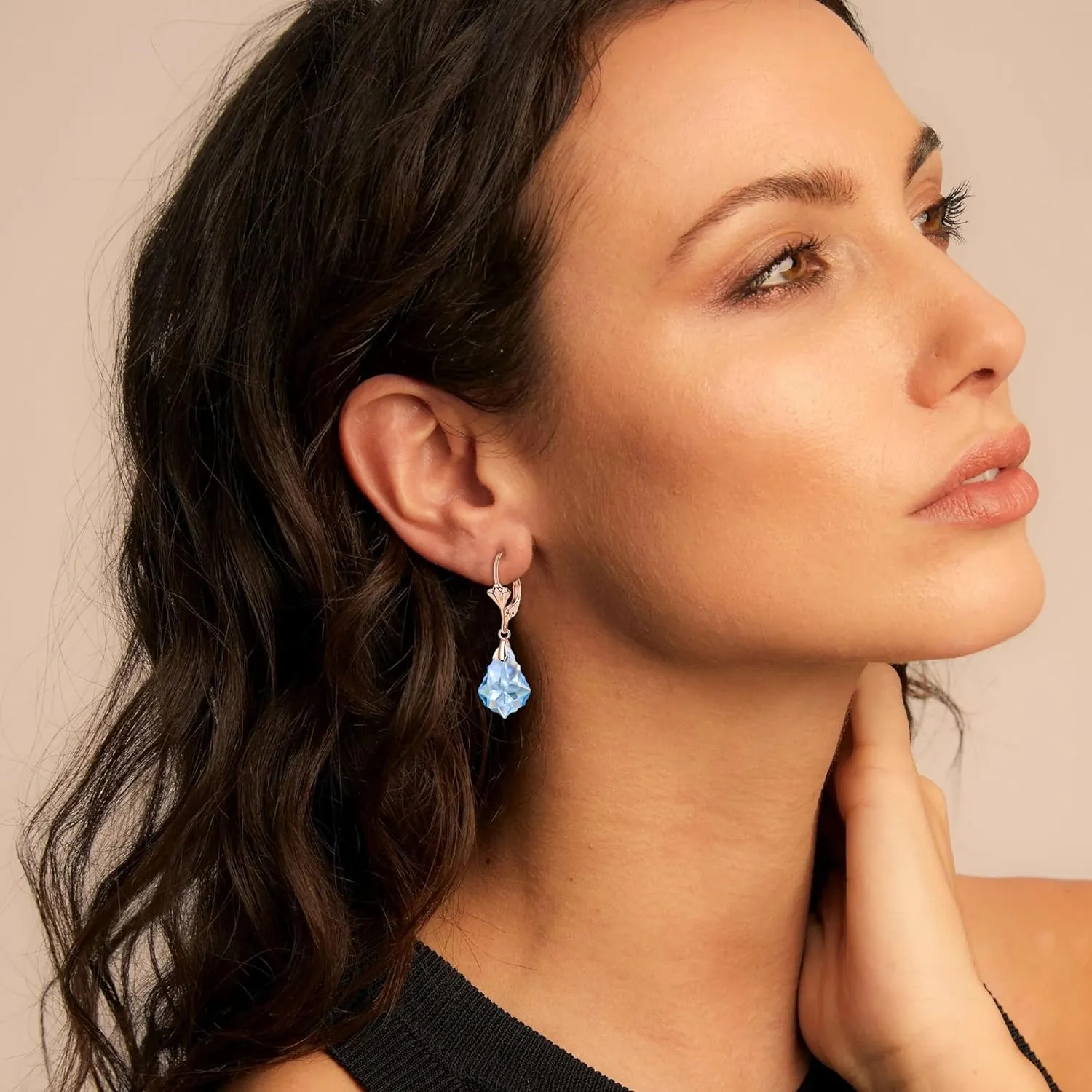 EleQueen Elegant Baroque Austrian Crystal Leverback Dangle Earrings for Women, Fashion Hypoallergenic Jewelry